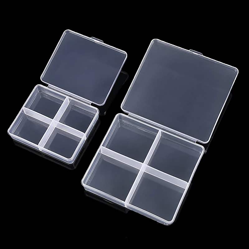 1 Pc Square Plastic Transparent Storage Box Small Items Sundries Organizer Case Container Box Tools Accessories