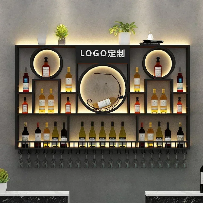 

Black Modern Wine Display Rack Living Room Creative Nordic Whisky Cabinet Industrial Design Rack De Vinos Boutique Furniture
