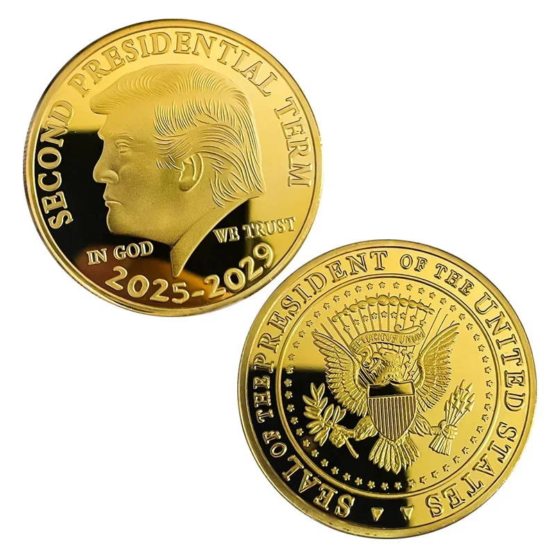 New President Trump Donald Trump Commemorative Coin Silver Gold Plated Eagle Medal Coin Donald J Trump 