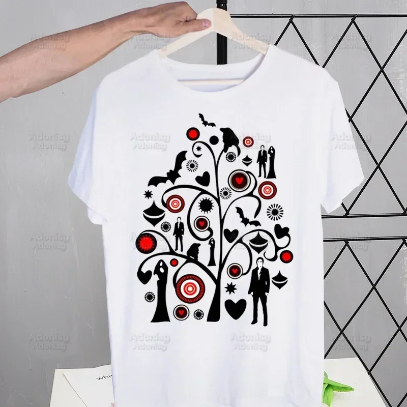 

Дневники вампира, Лидер продаж, забавные графические футболки с принтом для мужчин/женщин, летние мужские уличные футболки в стиле Харадзюку, повседневная одежда Camisa с круглым воротником