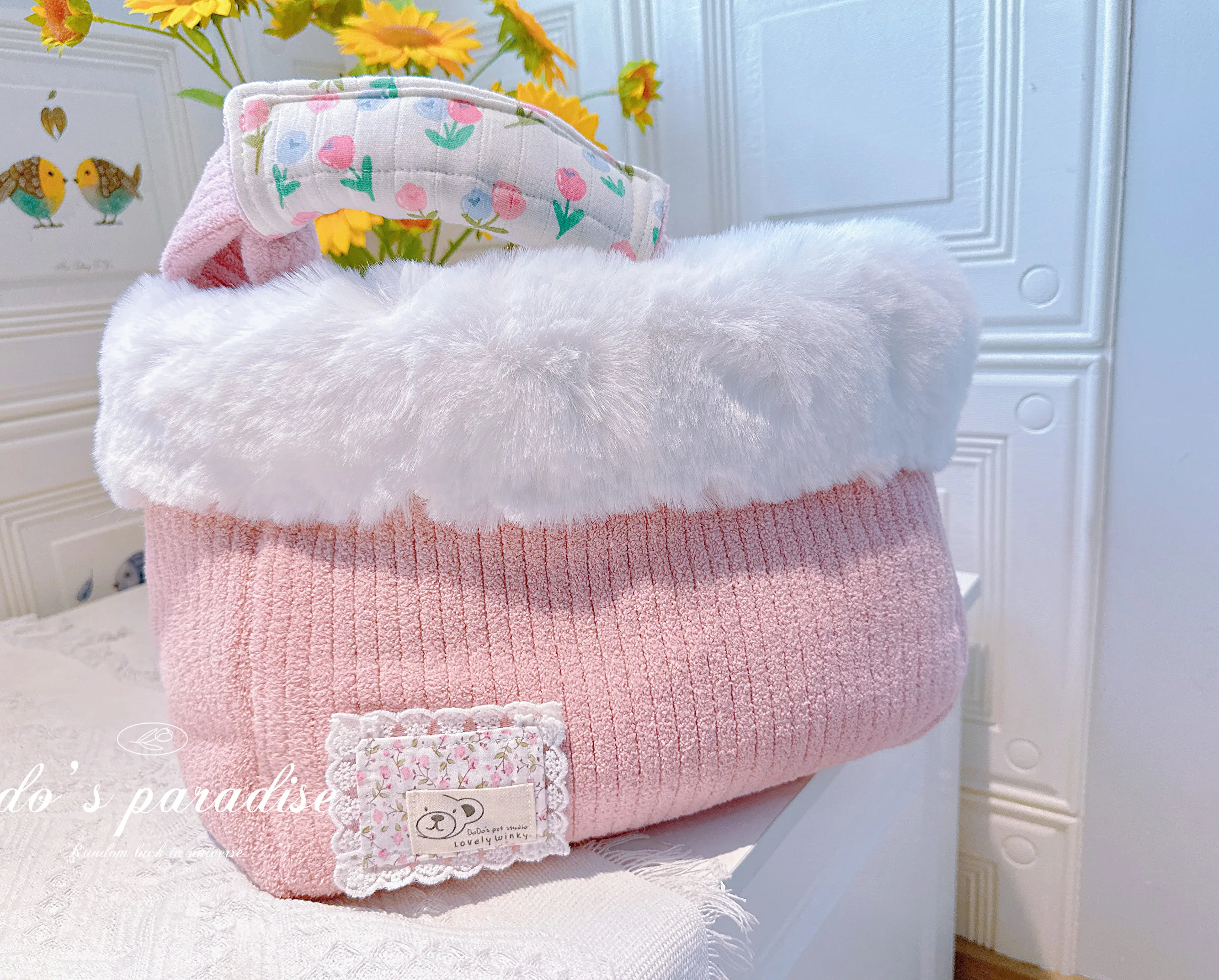 Thick Warm Nest Bag Dual-use Pet Carriers Travel Product Dog Backpack Teddy Puppy Handbag Out Portable accessory