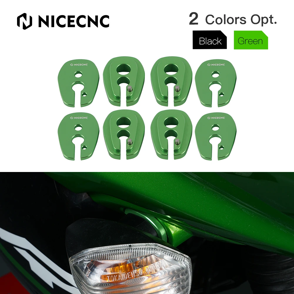 

4PCS Front Rear Blinker Stalk Elimination Kit Adapter Plate For Kawasaki KLR650 KLR 650 2008-2018 2009 2010 2011 2012 2013 2014