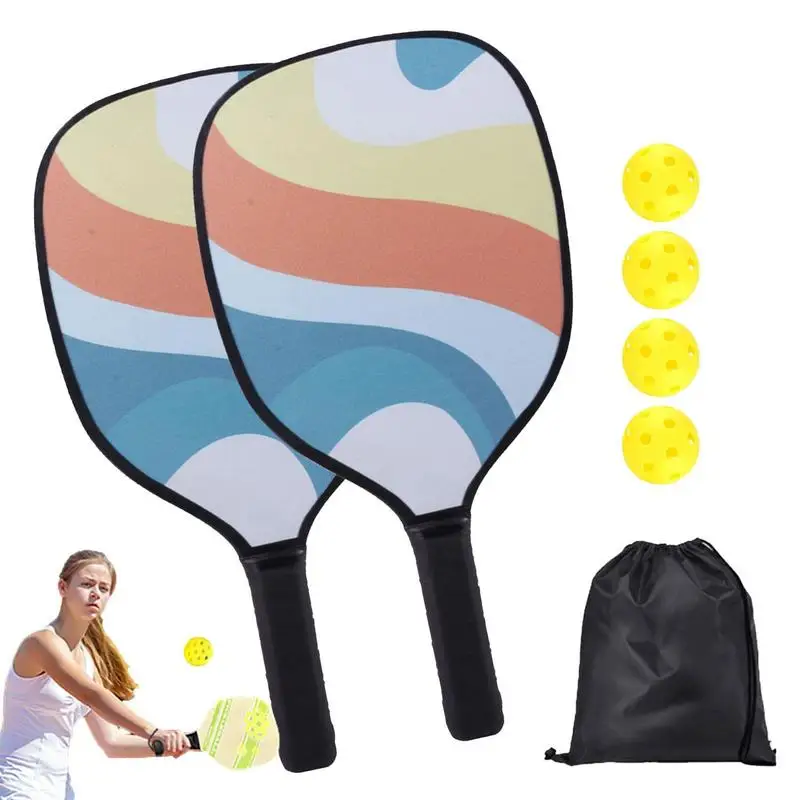 

Pickle Ball Paddles Wood Beginner Pickle Ball Set Sports Accessories Ergonomic Grip Pickle Ball Equipment With Storage Bag For