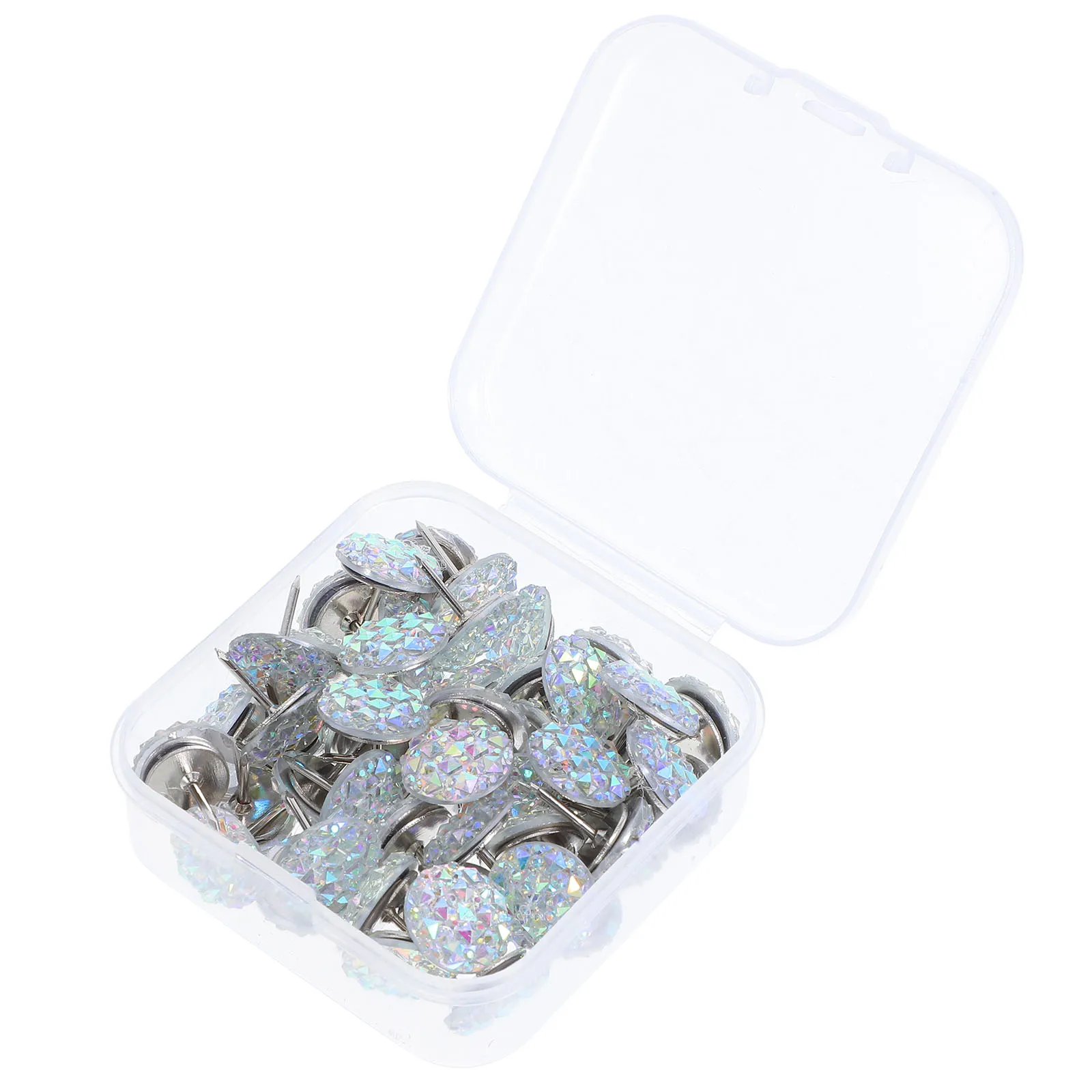

50 Pcs Imitation Diamond Resin Cork Board Decorative Wall Tacks Office Bulletin