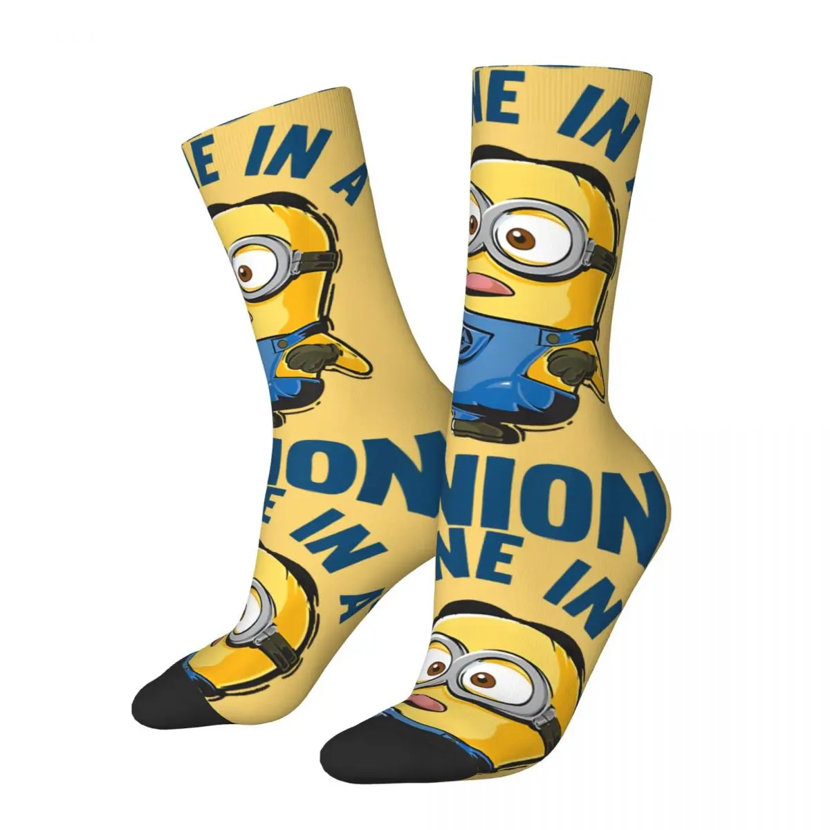 Hip Hop Vintage Despicoble Me Crazy Men's  Socks Unisex Despicable Me Minions Street Style Novelty Happy Crew Sock Boys Gift