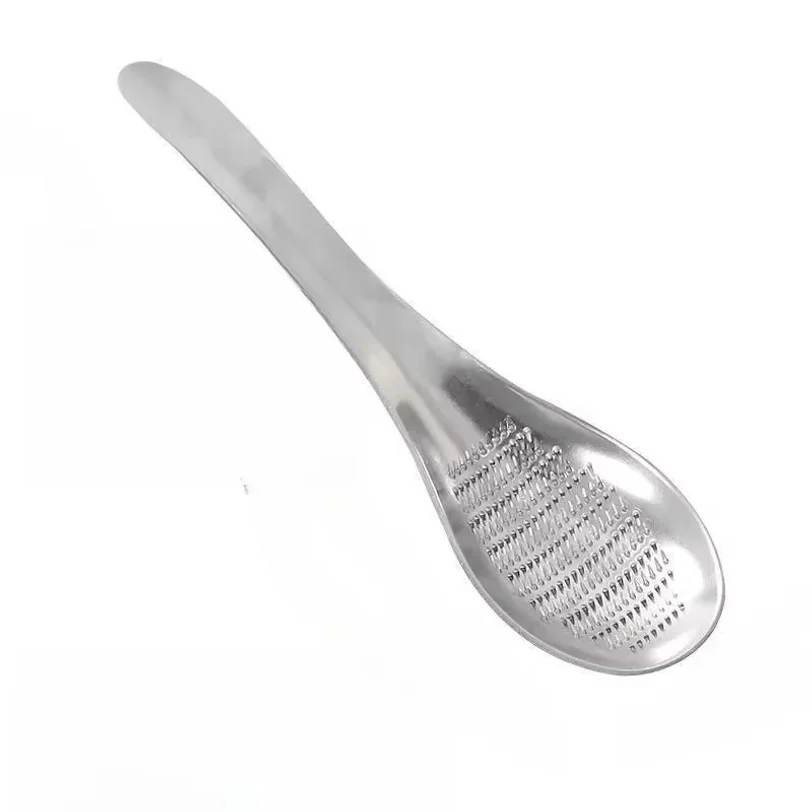 New! hot selling high quality For Kitchen Stainless Steel Garlic Ginger Fruits Root Vegetable Grater Grinder Spoon