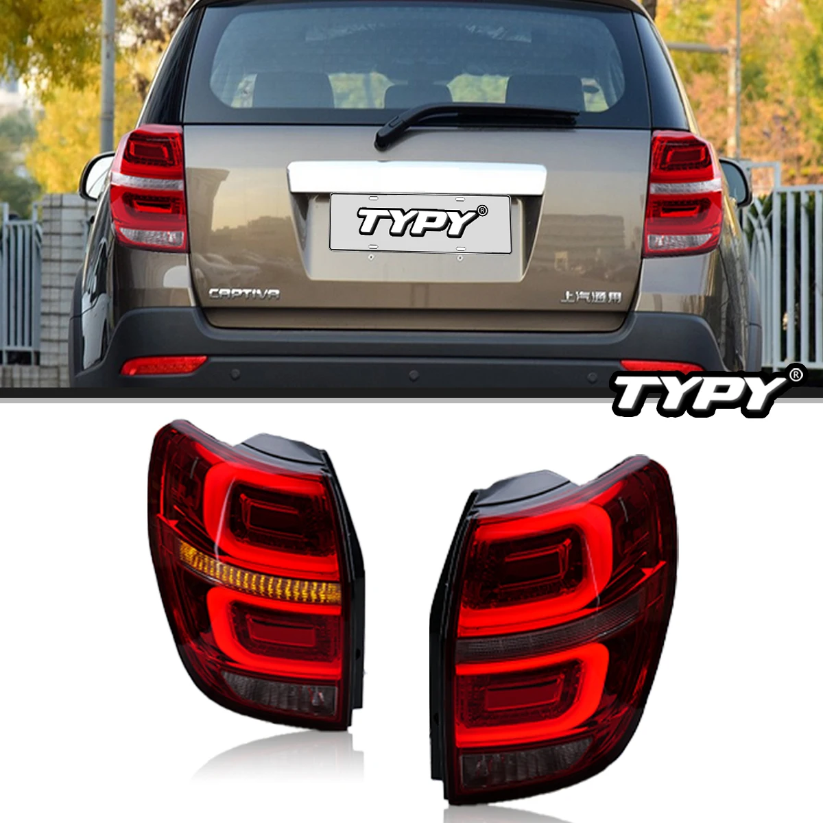 TYPY Car Tail Lights For Chevrolet Captiva 2008-2017 LED Car Tail Lamps Daytime Running Lights Dynamic Turn Signals