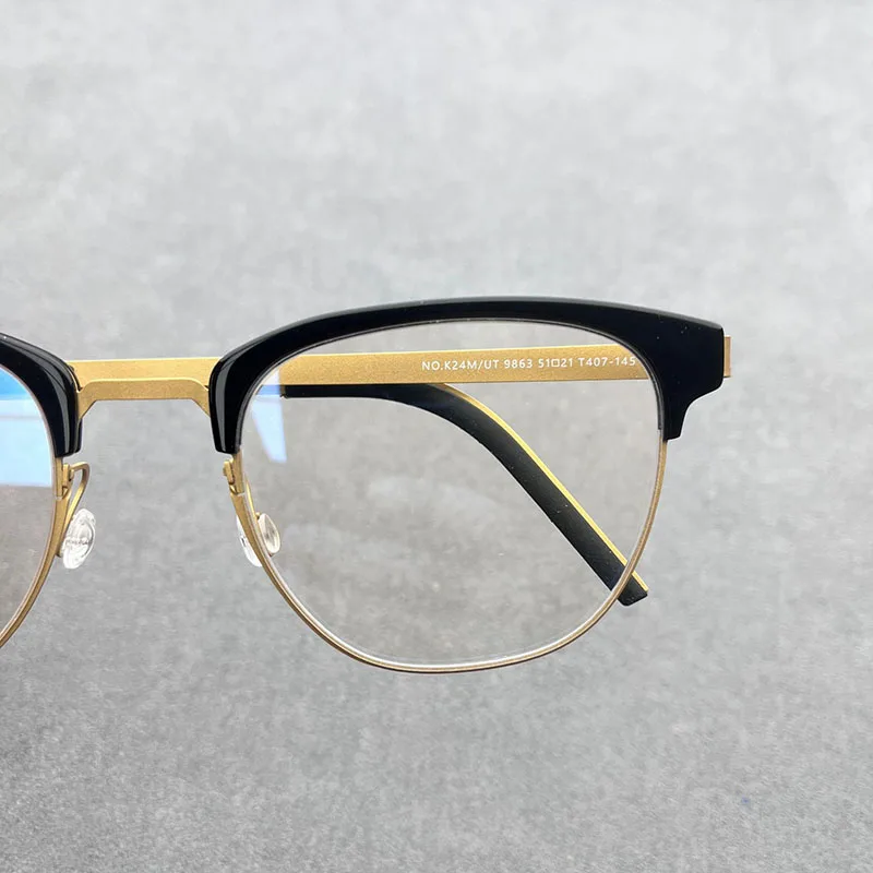 Titanium Eyeglasses Frames for Men Women Vintage Retro Round Full Frame Eyewear Eye Glasses Spectacles