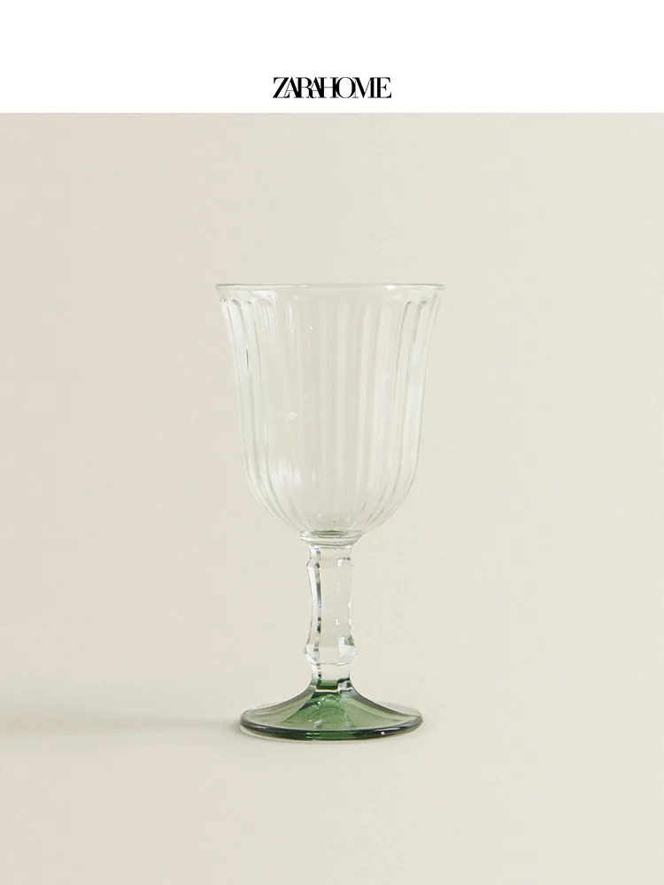 

Mug Transparent Glass Material Retro European Style Household Relief Tall Cup Simple Modern Color Block Desktop Ornament new