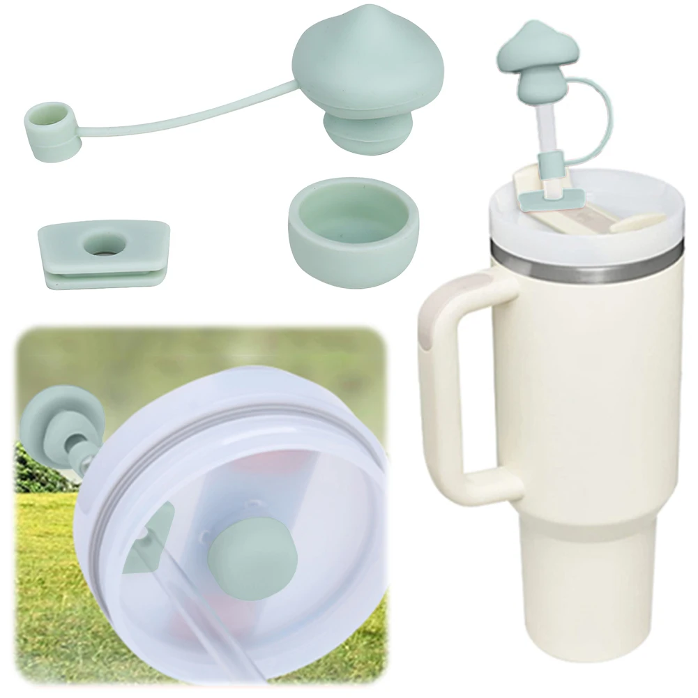 سيليكون تسرب سدادة مجموعة قابلة لإعادة الاستخدام تسرب برهان سدادة مجموعة لطيف الفطر غطاء من القش تسرب سدادة لستانلي بهلوان