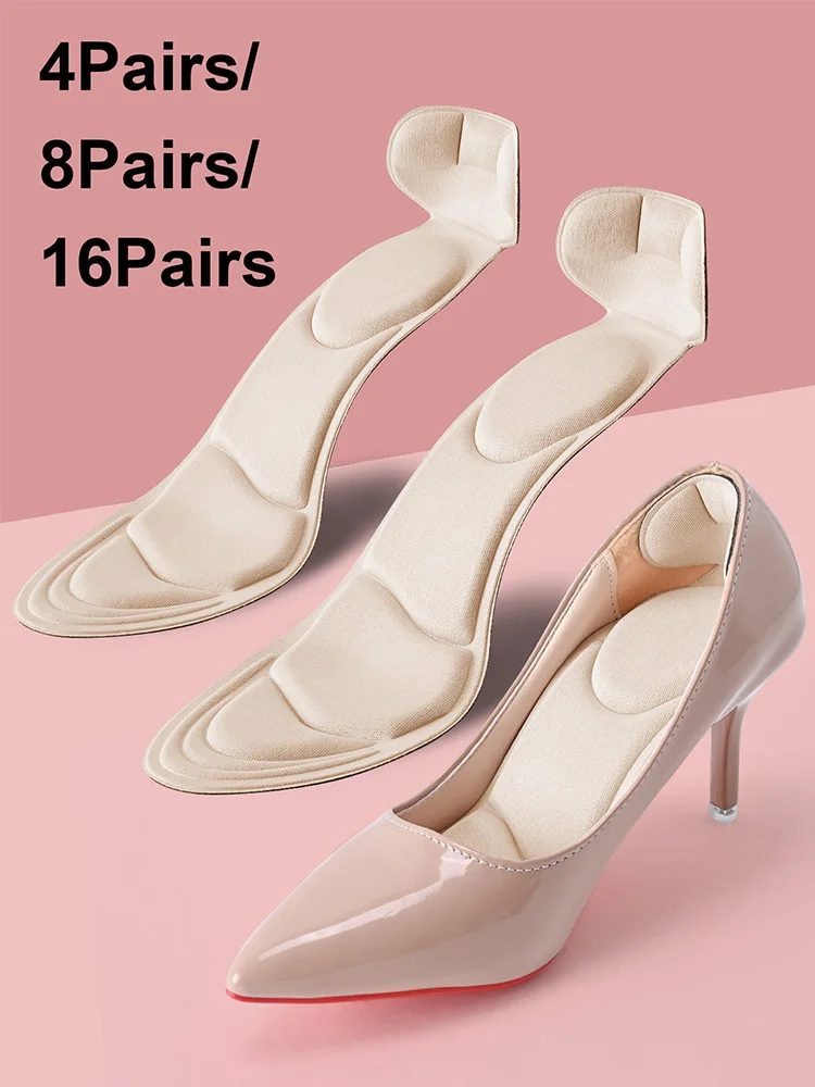 Semelles intérieures en mousse à mémoire de forme pour femmes, chaussures à talons hauts, semelle intérieure antidérapante, confort, respirant, Protection du talon