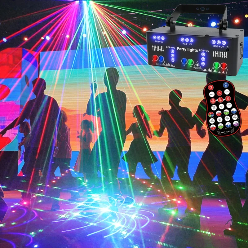 21eyes UV Laser Projector RGB Color Light Effect DMX Control Party Disco Dance Floor Atmosphere Suitable for Music Festivals DJ