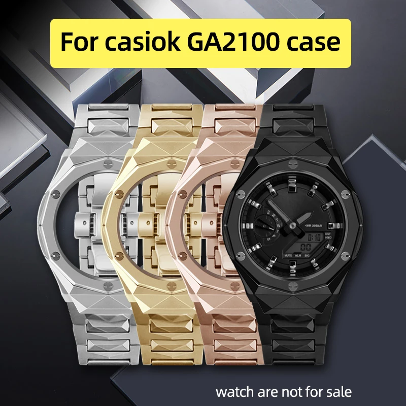 

GA-2100 GA-B2100 Steel Case Metal Bracelet For GA-2110 GA2100 Watch Belt Rubber Strap Black Red Orange Yellow Silver Gold tools