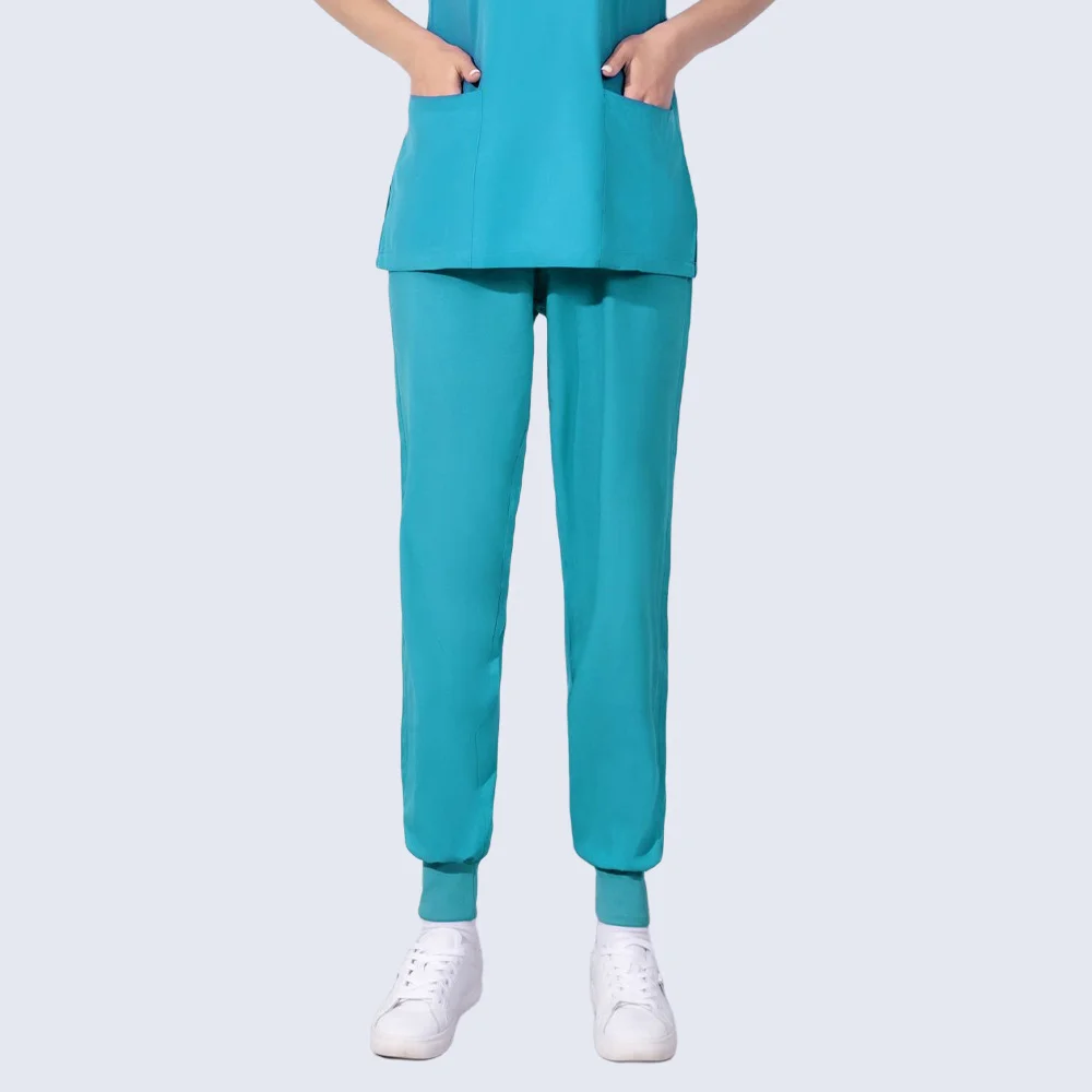 Multicolors Unisex Elastic Waist Drawstring Scrub Pants Nurse Beautician Lab Scrubs Pet Shop Hospital Doctor Nurse Workwear