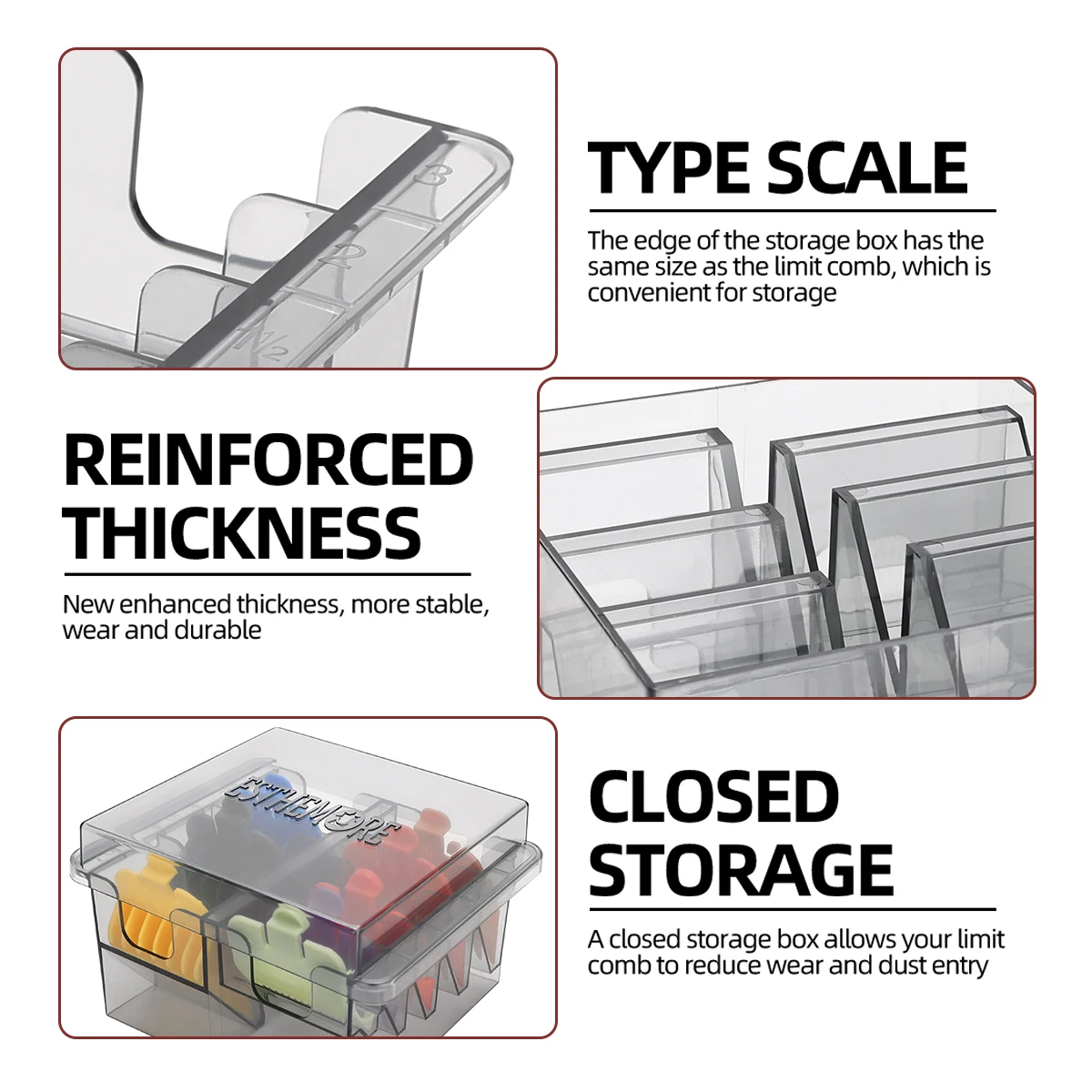 

Универсальный ящик для хранения машинки для стрижки волос с ограничительной направляющей, расческа, набор инструментов для укладки волос, аксессуары для профессиональных парикмахеров