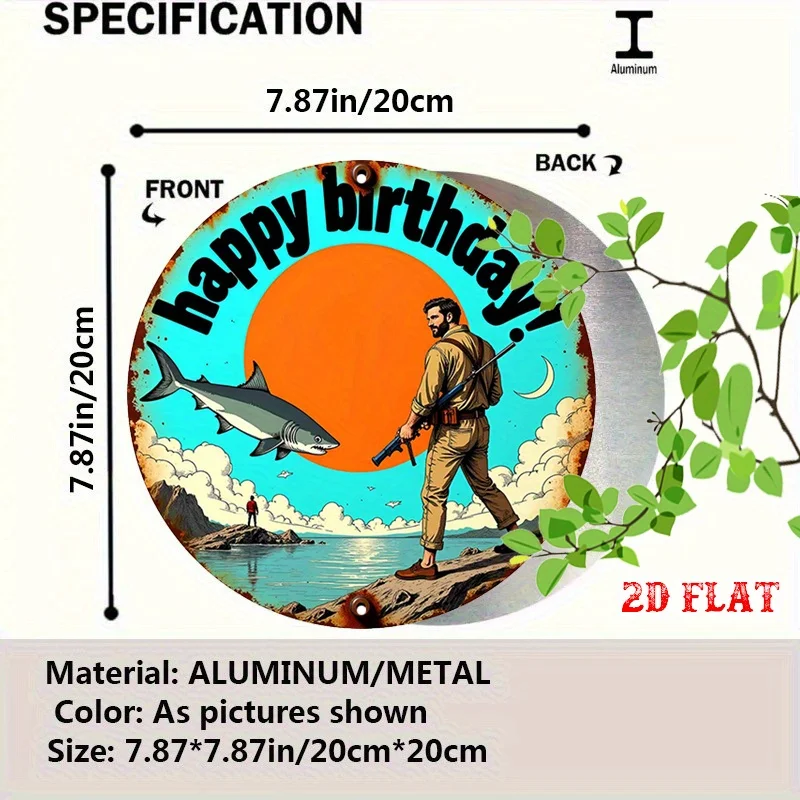 2D Flat, 1pc Vintage Adventure-Themed Round Aluminum Sign - 