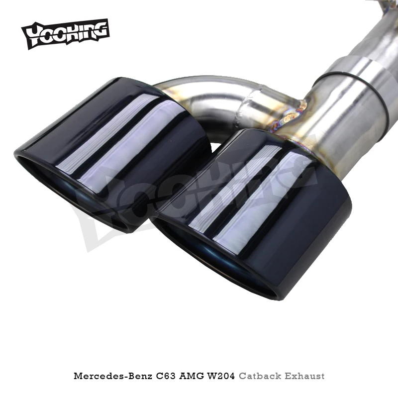 SS304L Exhaust Pipe System For Mercedes-Benz C63 AMG W204 6.2L 2012-2016 High Quality Valvetronic Catback Exhaust view 4