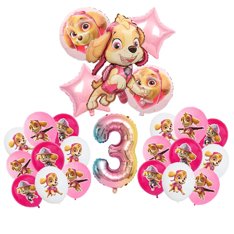 Paw Patrol Rosa Geburtstag Skye Thema Party Dekorationen Geschirr Set Pappteller Tassen Servietten Für Kind Party Liefert Spielzeug Geschenke – Detail 3