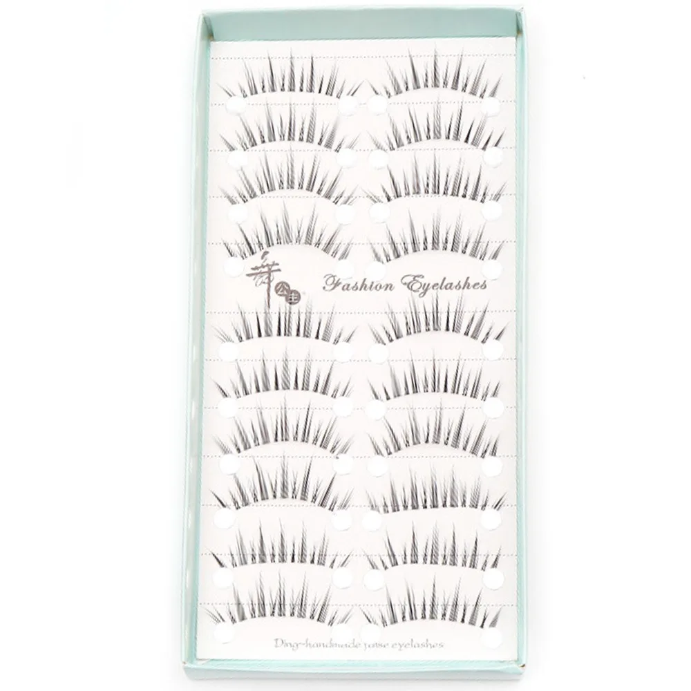 10 paia Nuovo 3D Naturale Ciglia Finte Capelli di Visone Finto Morbido Manga Ciglia Riutilizzabili Fatti A Mano Ciglia Corte Strumento di Trucco Degli Occhi