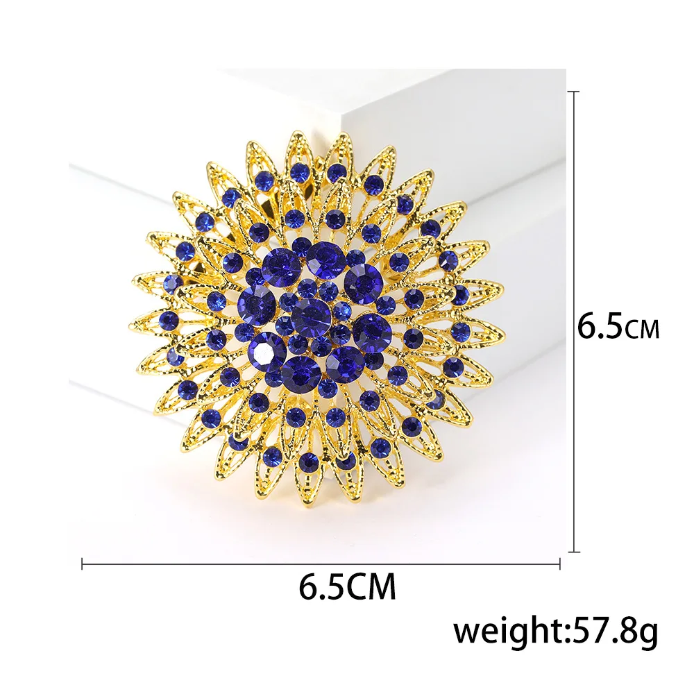 Women's Creative Rhinestone Brooch Unisex Round Pin Clothing Accessories Badge Event Office Crystal Jewelry Accessories