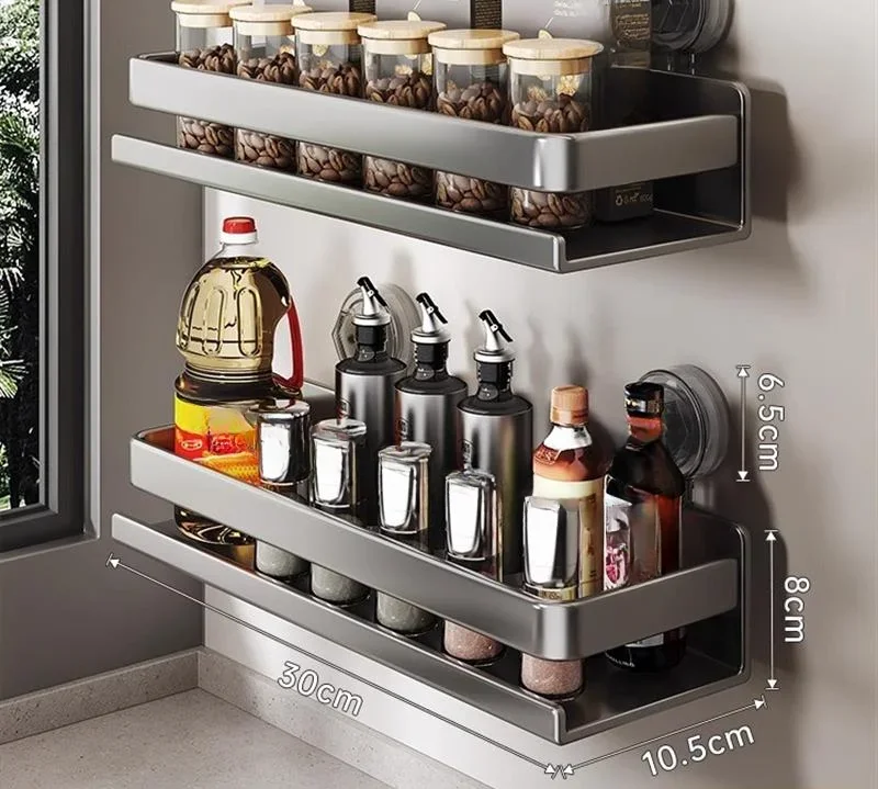 

Kitchen suction cup rack seasoning rack non-punching household wall hanging