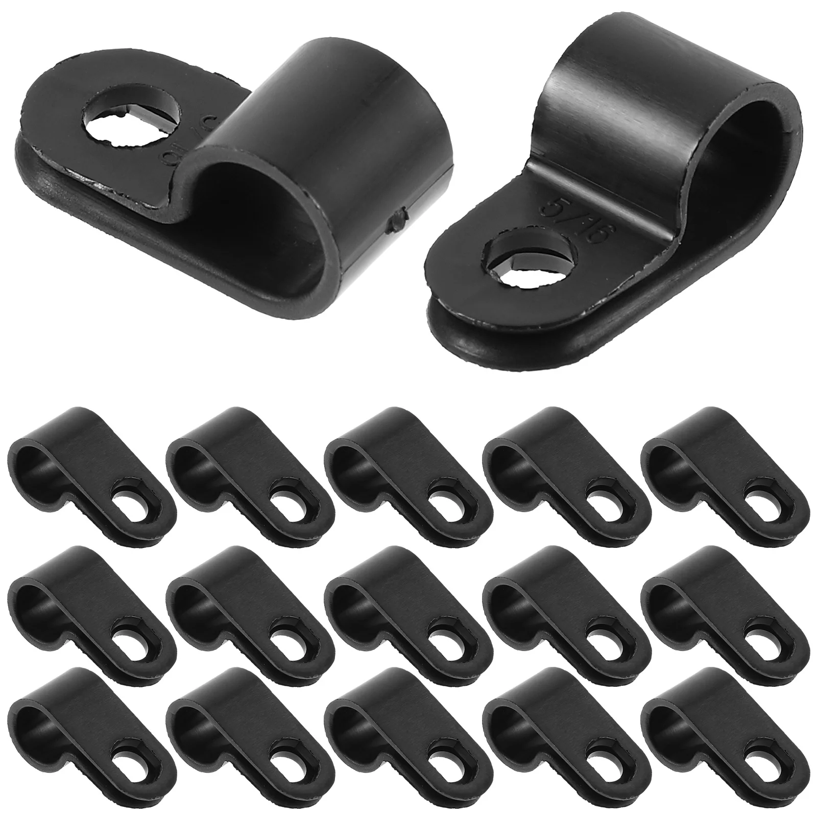 

100pcs Nylon R-type Cable Clips for 21-25mm Diameter Wire Management Rope Light Mounting Clamps Indoor Outdoor Storage Hardware