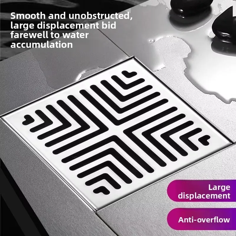 Outdoor Garden 304 Stainless Steel Floor Drain, Deodorant Anti-clogging Large Displacement Courtyard Floor Drain