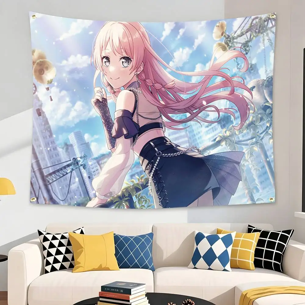 Anon-chan MyGO A-Anon Chihaya Flag Tapestry Banner for Bedroom Living Room Outdoor Camping Custom Supported