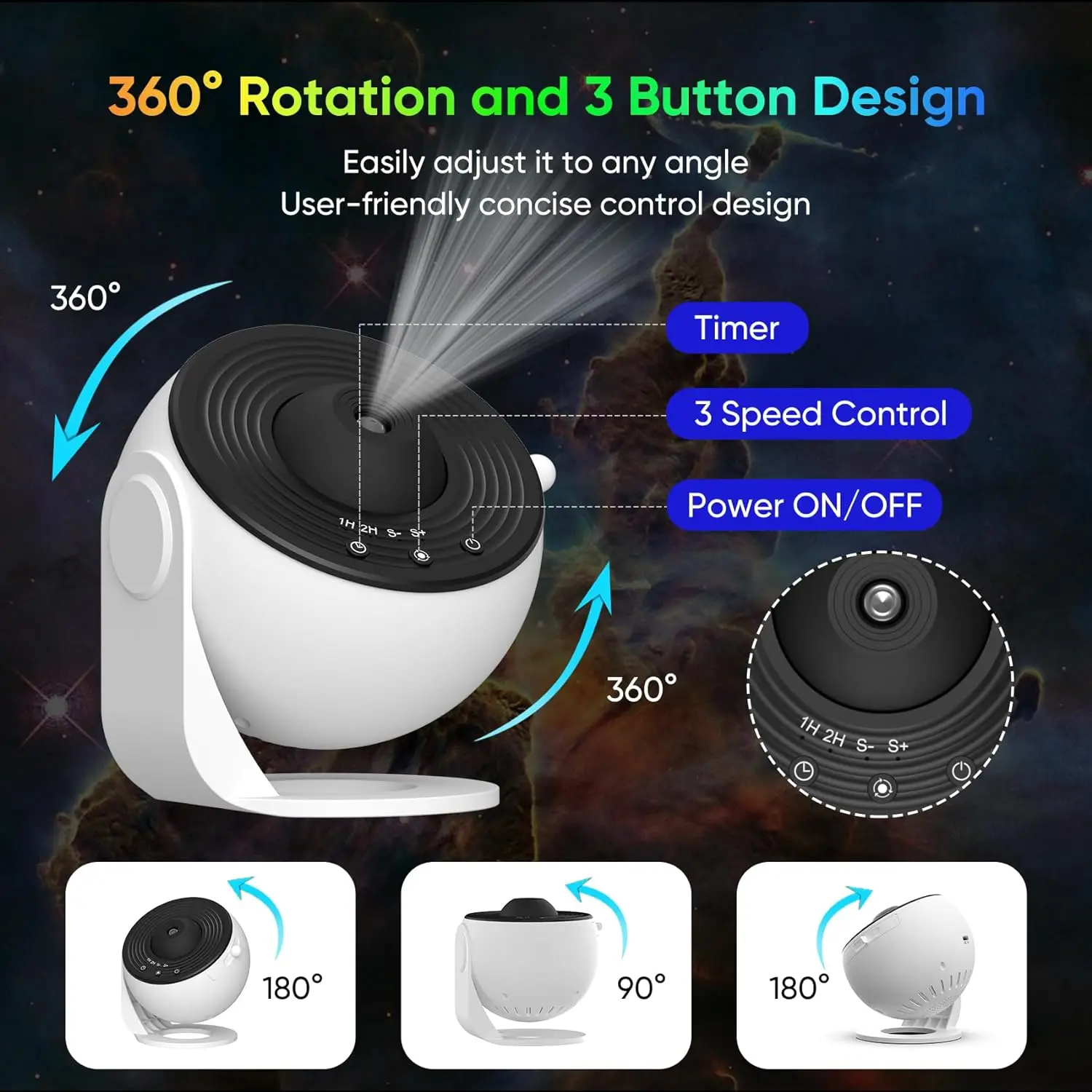 13 in 1 Star Projector Galaxy Light 360° Rotating Timer Planetarium Space HD Ceiling Starry Sky Night Lamp for Home Theater