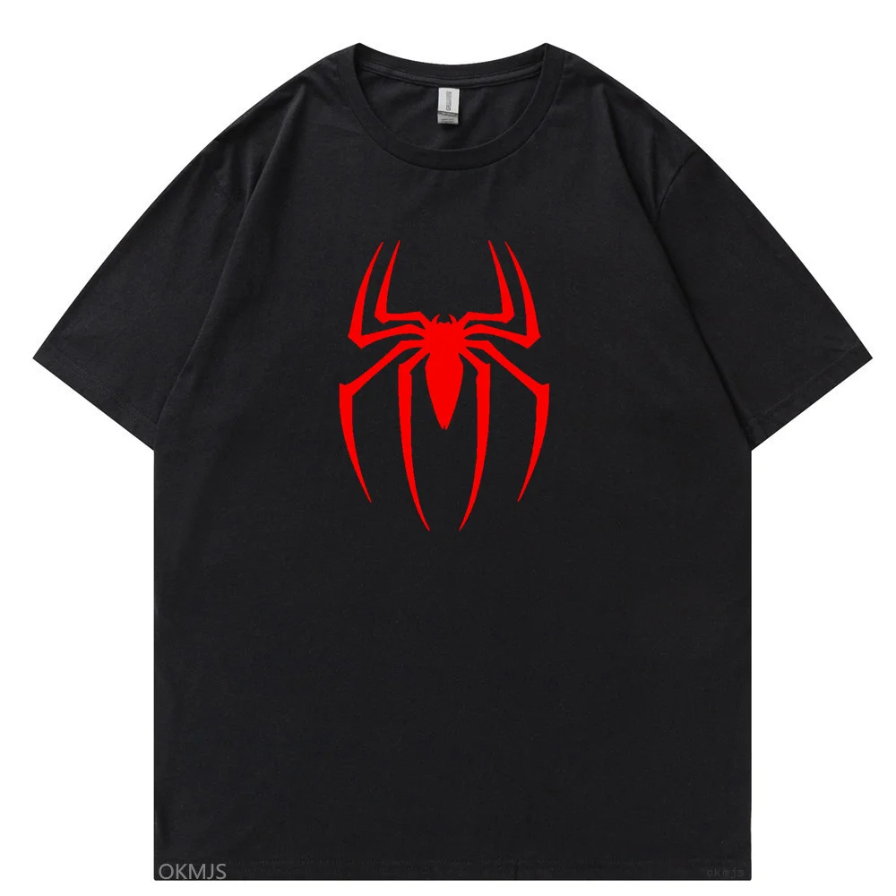 New Men's Casual T-Shirt Summer Loose Fashion TShirt Base Shirt Cotton T-Shirt Spiderman Tops Tee Short-Sleeved For Men