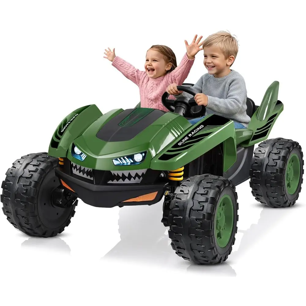 24V Ride on Toys for Big Kids, 4x200W, Max 5.1MPH, EVA Tires, 21" Spacious 2 Seater, 4-Wheeler Suspension, Remote Control,Green