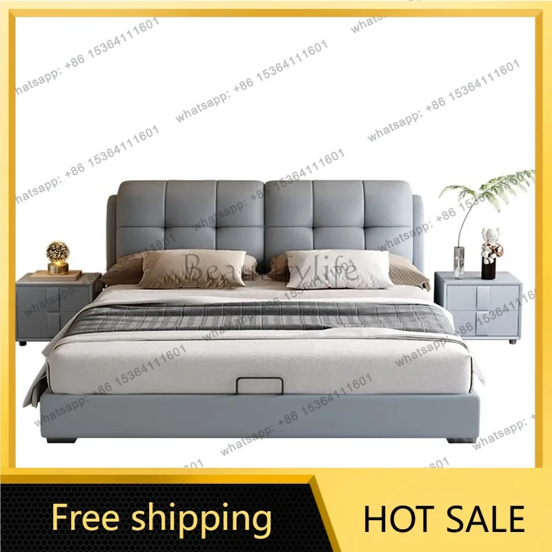 FG Luxury Comforter Bed Frames Organizer Platform Headboards Queen Double Bed Living Room Bedframe Lit 2 Personnes Furniture Hom