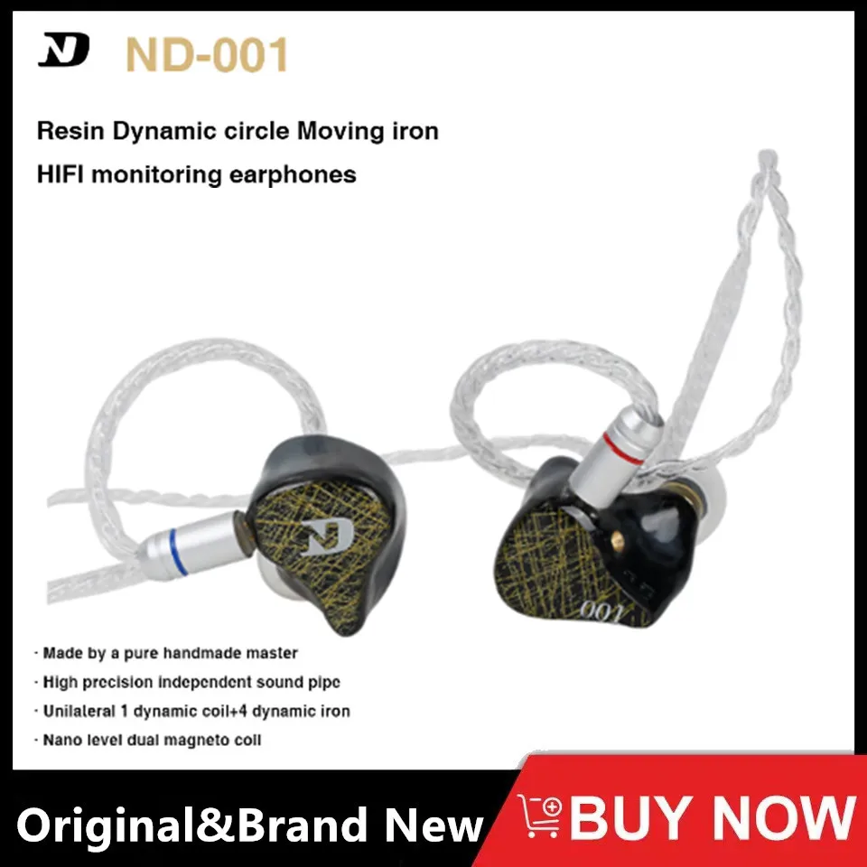 

ND 001 Hifi Wired Headphones Resin Wire-changeable Earphone 0.78 Contact Pin Noise Cancelling Earbuds Free Shipping Headset IEM