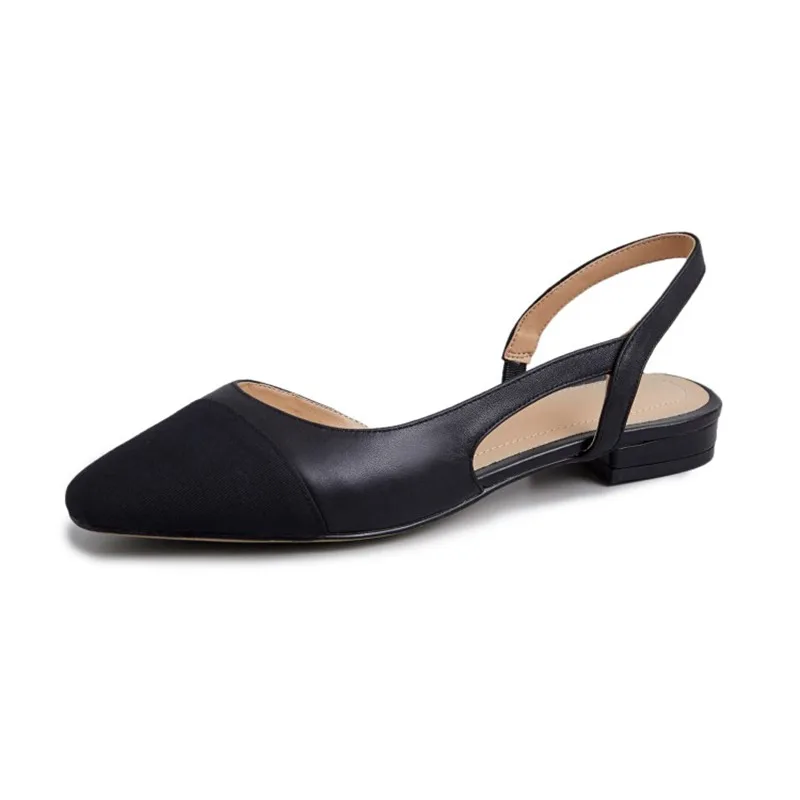 Big Size 45 Women Slingbacks Shoes High Heels Thick High Heel Leather Mixed Colors Pumps Ladies