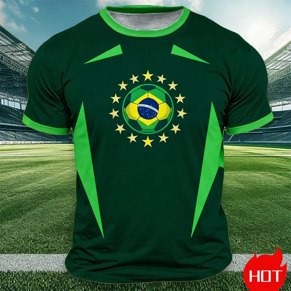 Brazil Flag Print T-Shirt for Men
