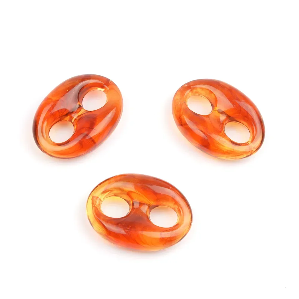3 stuks 30 * 41 mm Retro acryl varkensneus Dubbel gat kralen DIY productie Sieraden, kettingen, armbanden, kledingaccessoire