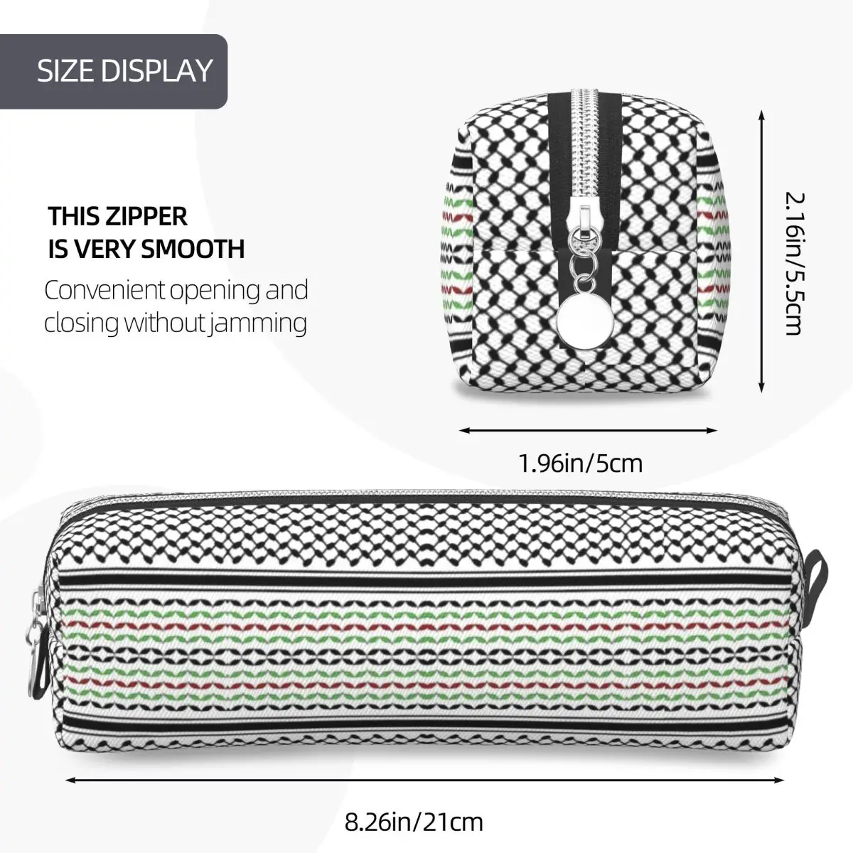 Fashion Hatta Kufiya Keffiyeh In White Pencil Case Pencilcases Pen Box Kids Big Capacity Bags School Supplies Gift Stationery