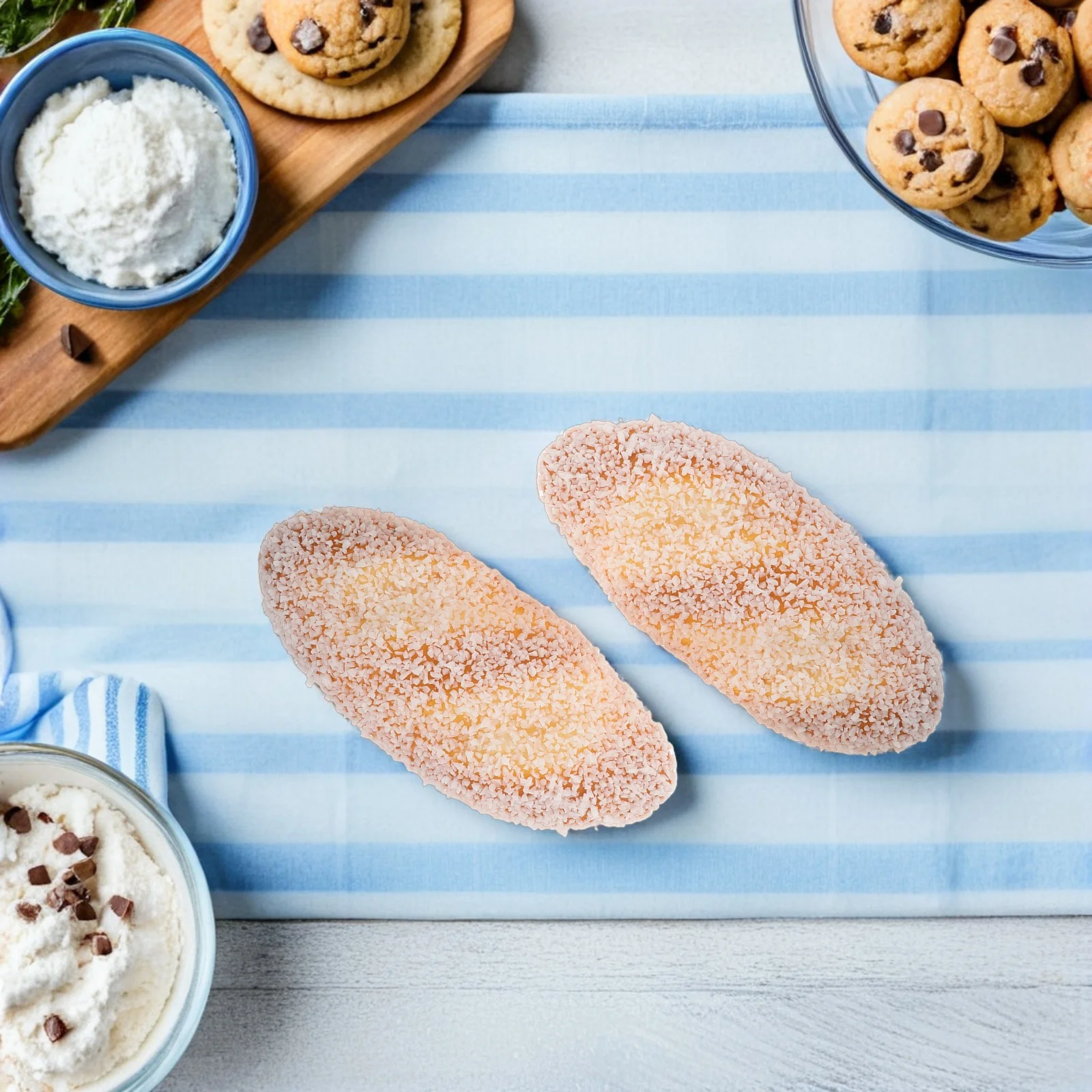 

2Pcs Simulation French Bread Lifelike Fake Bread PU Loaf for Bakery Decor Photography Prop Home Kitchen Display Set