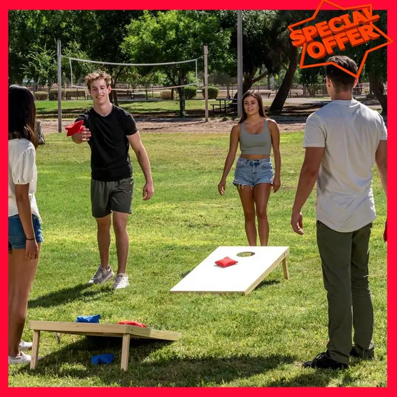 -ESTR 16 Buah Mainan Bean Bag Anak-anak Bean Bag Cornhole Tas Permainan Lempar Perlengkapan Permainan Pesta untuk Anak-anak & Dewasa Tanpa Isi