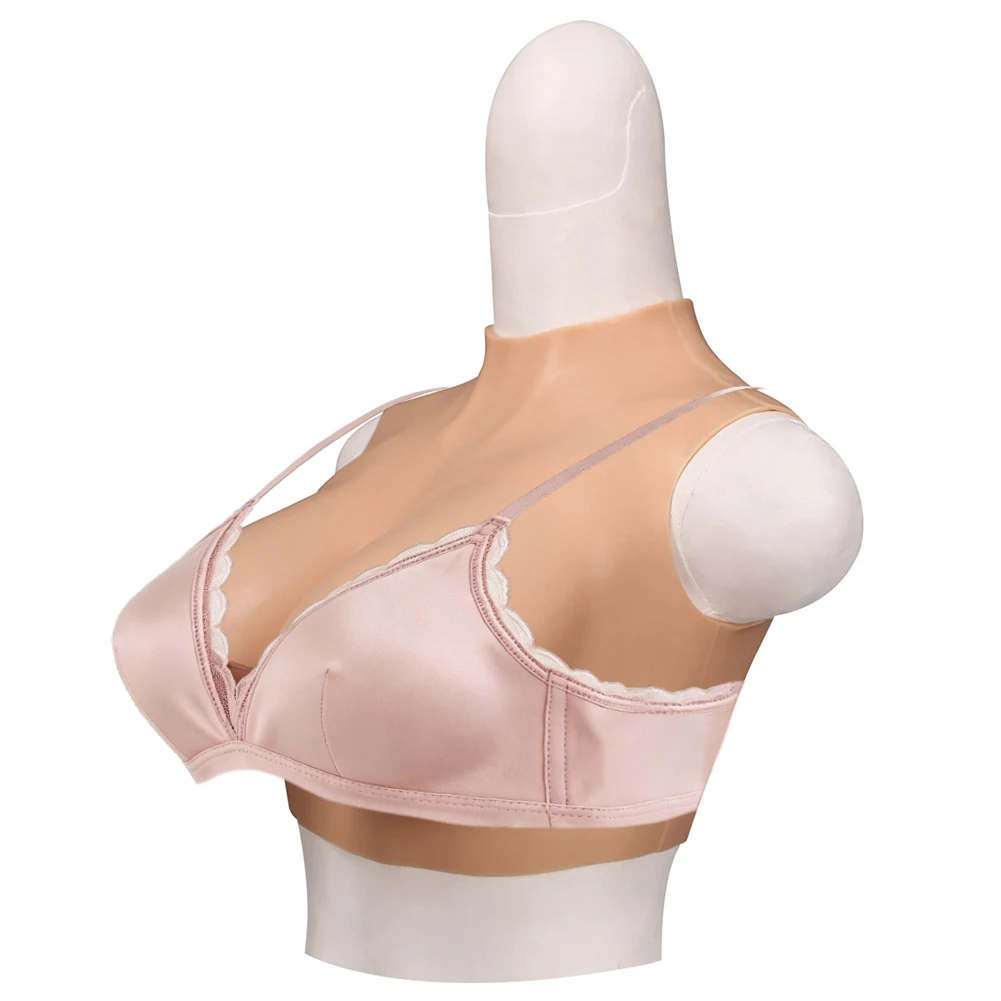 Breast Forms for Crossdressers Low Collar  Fake Breast Enhancer Beginner Silicone Breast Huge Tits Transgender DragQueen Boobs
