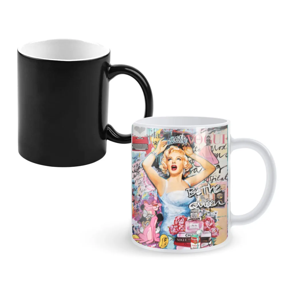 

Hepburn-marilyn-monroe-creative Change-ceramic Mug Heat Revealing Coffee Cup Breakfast Cup Mug Friends Gift