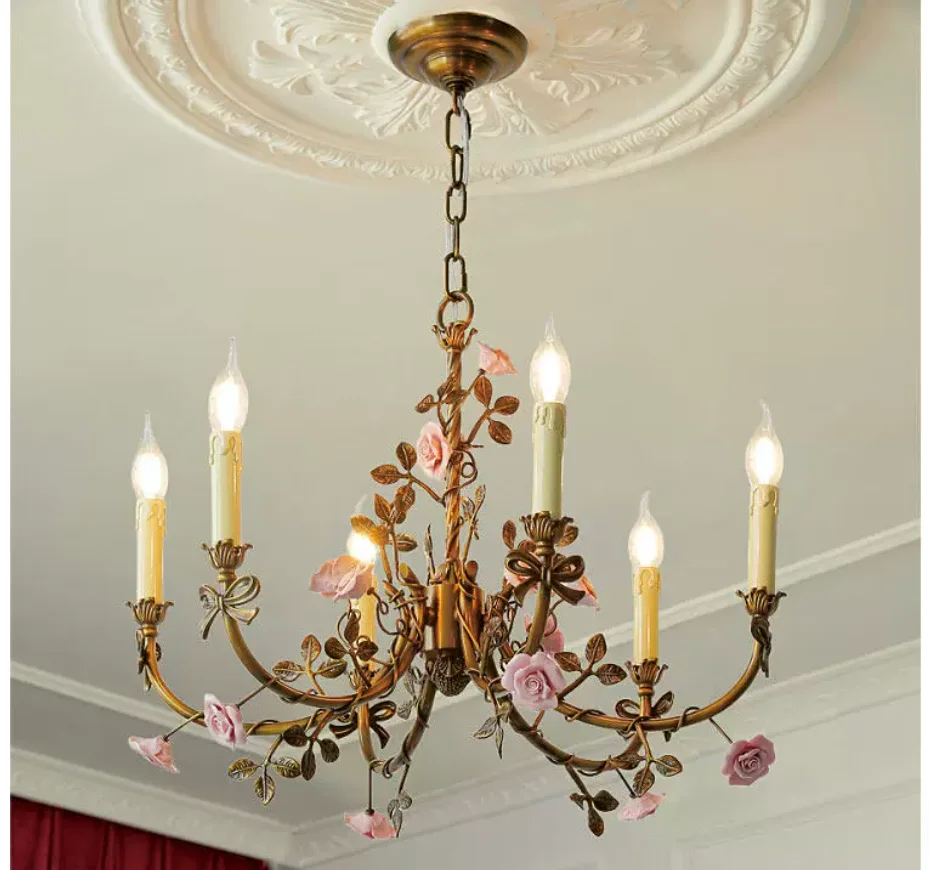 Decora Floral Chandelier Lighting Lustre Originality Hotel Cafe Art Deco Floral Chandelier Stairs Lamp Hanglamp Home Decoration