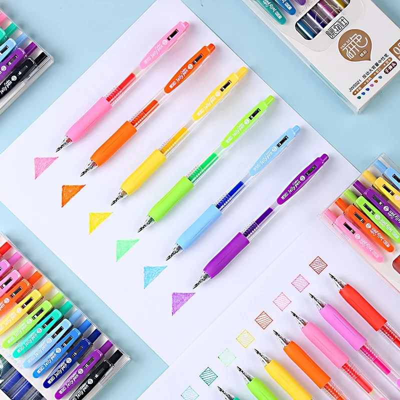

JIWUSHE High Capacity Gel Pen 0.5mm Juice Series Color Gel Pen Multi Function Doodle Pen for Students to Take Notes 6/12PCS