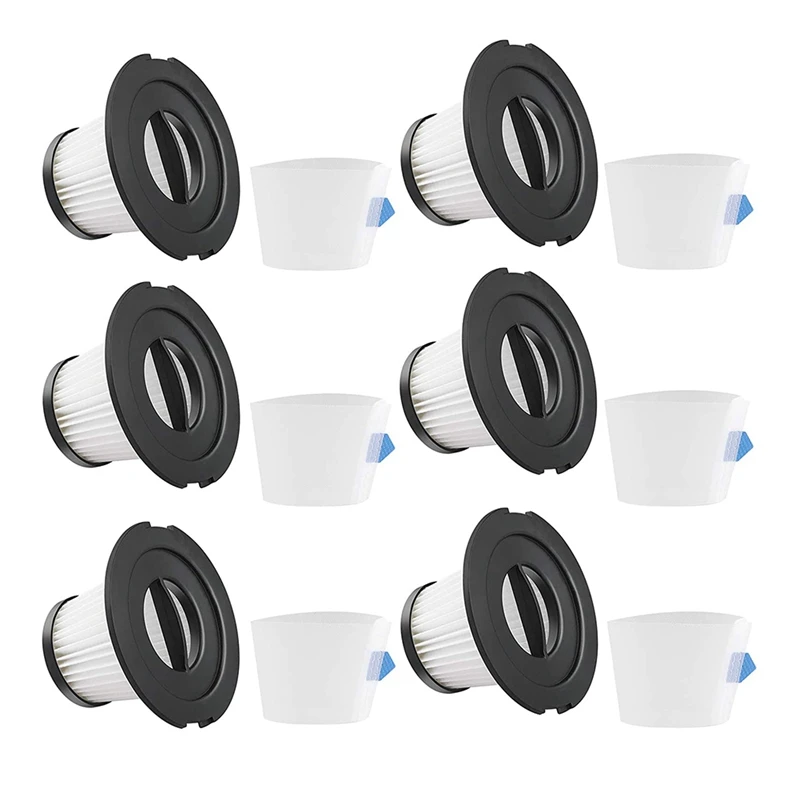 6PCS HEPA Filter Vacuum Replacement Filters For MOOSOO K17 Cordless Vacuum With 6 Strainer Screens Not For K17 Pro