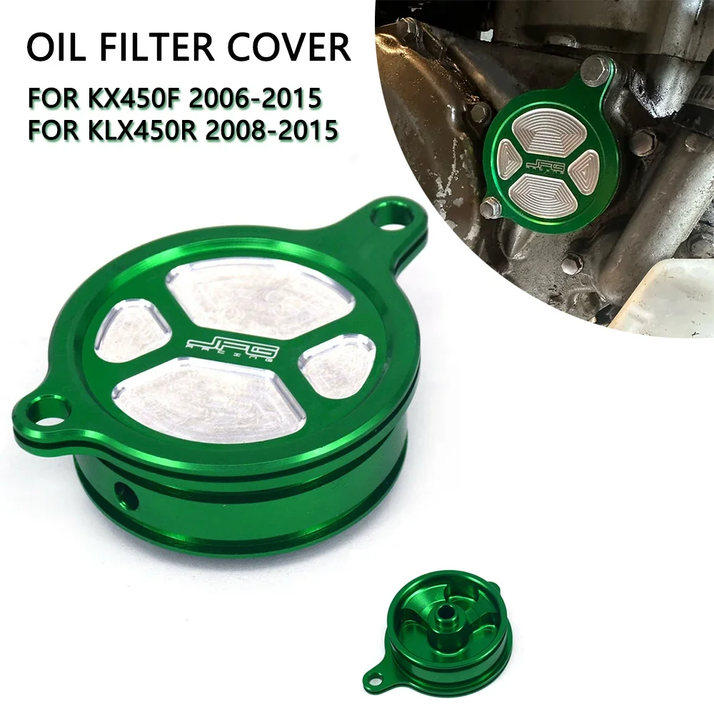 

Billet Oil Filter Cap Cover For Kawasaki KX450F 2006-2015 KLX450R 2008-2015 Enduro Dirt Pit Bike Motorcycle Accessories