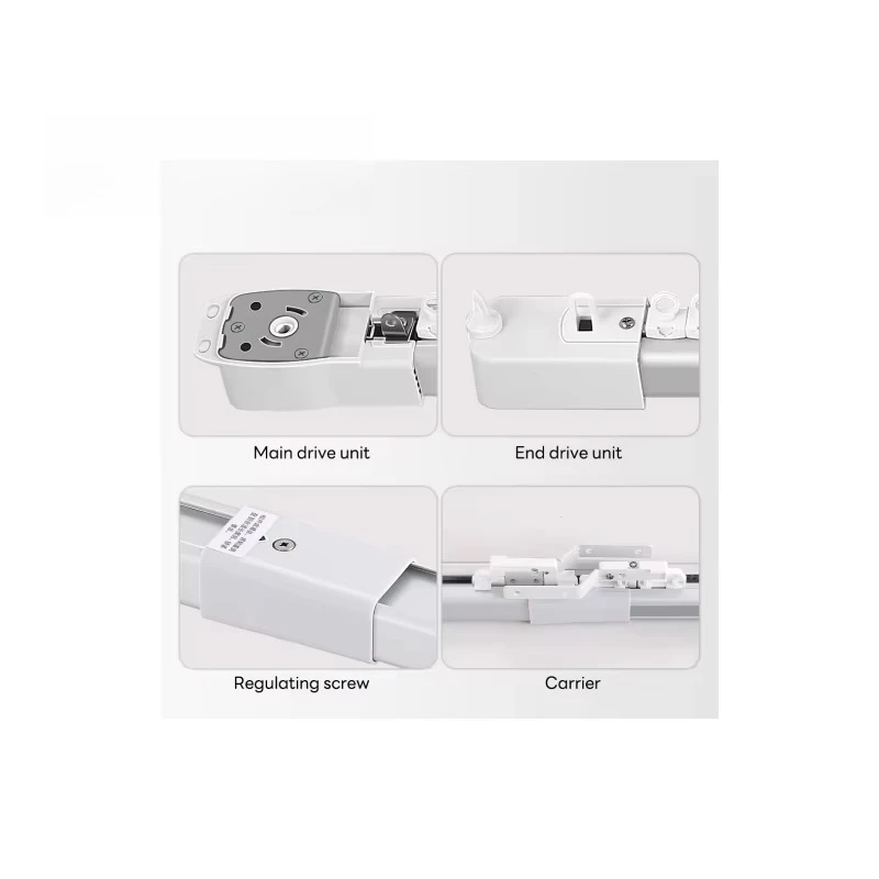 2.5 م - 4.5 م واي فاي نافذة ذكية مسار ستارة بمحرك ومحرك قابل للتعديل تلسكوبي قابل للتمديد طول المنزل الذكي