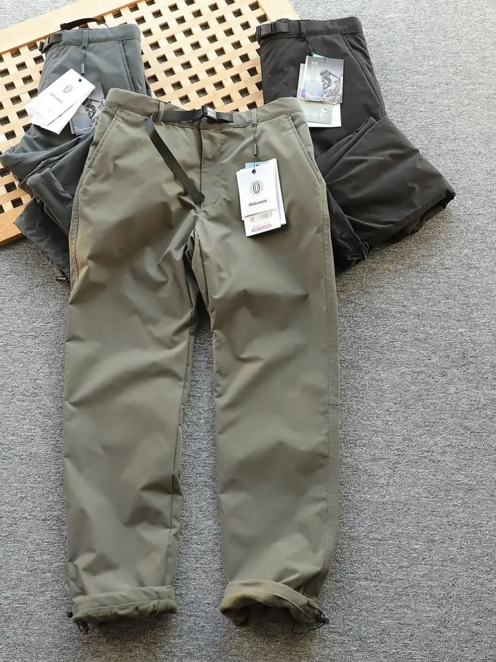 Thiened Warm Straight Leg Casual Pants Outdoor Soft ell Climbing Trousers Windproof Waterproof Fce Lined All-Match