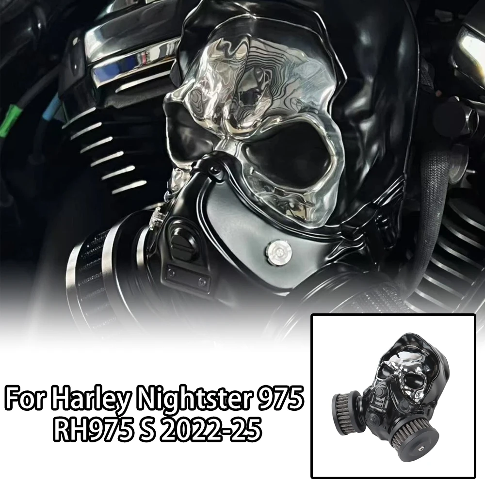 

NEW Harley Nightster 975 RH975 S Skull High-Flow Air Cleaner Filter 2022-2025 Motorcycle Air Intake Kit Accessories