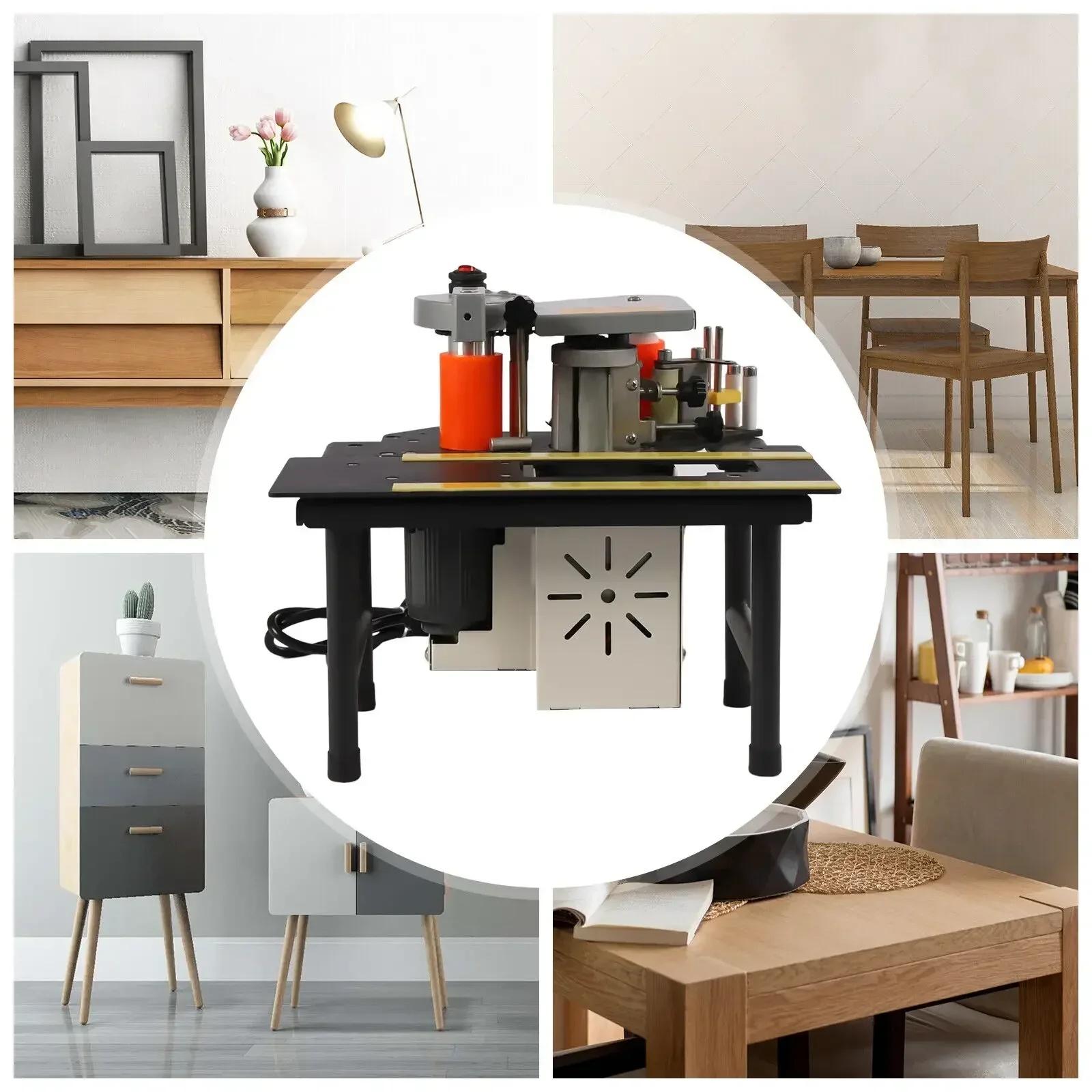 ​ ​ เครื่องปิดขอบไม้แบบพกพา 110V ความเร็ว 5 เมตร/นาที ติดกาวสองด้าน สำหรับวัสดุเมลามีน กระดาษ ไม้ พีวีซี และเอเอ็บีเอส ​ ​