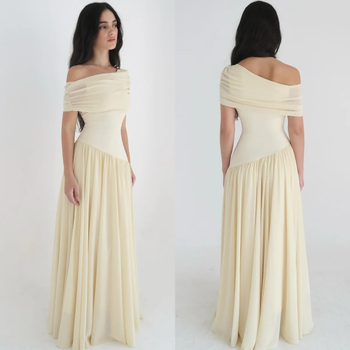 Robe de soirée personnalisée, Simple, scintillante, de haute qualité, robes d'occasion sur mesure, robe de soirée, asymétrique épaule dénudée, Jersey